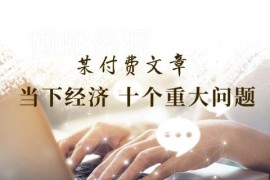 付费文章《当下经济十个重大问题》 覆盖全维度大众关注经济核心话题