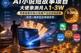 AI短故事零基础创作教程 多渠道内容变现玩法全解析
