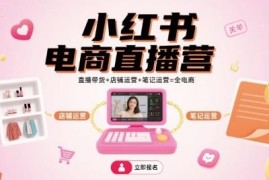 小红书电商直播运营系统教程 涵盖带货店铺运营笔记实操技巧
