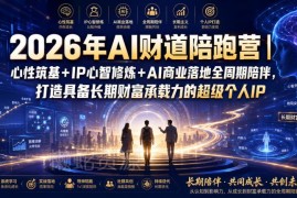 2026年AI财道陪跑营 心性筑基+AI商业落地打造长期价值个人IP