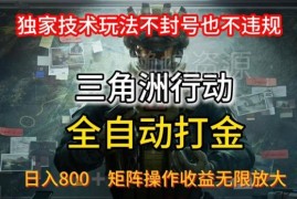 三角洲游戏全自动挂机搬砖玩法 合规不封号可矩阵放大收益