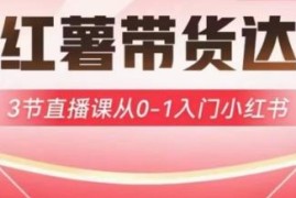 小红书达人带货启航计划 3节直播课带你从0到1入门小红书带货