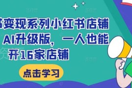 2024小红书AI店铺变现教程 单人可运营16家店实操全流程