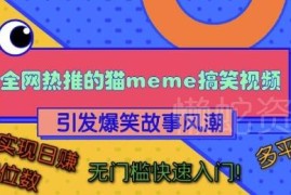 猫咪搞笑视频变现项目实操教程 无门槛多平台适用易上手