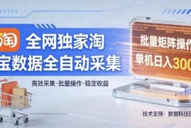 淘宝全自动数据采集项目解析 批量矩阵操作收益方法揭秘