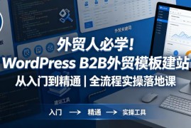 WordPress B2B外贸模板建站全流程实操课 零基础从入门到精通