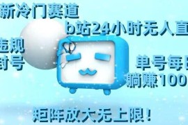 B站24小时无人直播冷门玩法 零违规操作单账号日赚100+实操指南