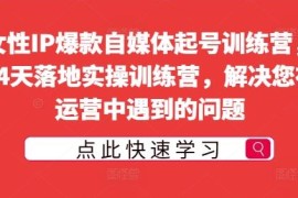 14天女性IP自媒体起号实操训练营 解决运营全流程常见问题