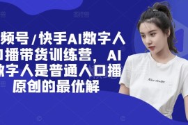 视频号快手AI数字人口播带货训练营 低本高效解决口播原创难题