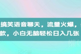 AI生成搞笑语音聊天短视频教程 小白易上手的低门槛起号方法