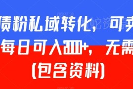 负债粉私域转化全流程玩法拆解 零基础可操作附配套资料
