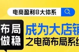 电商八大体系布局线上课 详解普通店铺到头部大店的运营路径