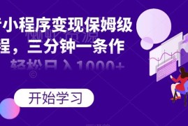 抖音小程序头像号变现保姆级教程 从起号到运营全流程指导