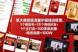 个人IP搞钱训练营资料 私域朋友圈变现实操方法分享