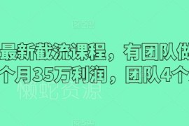 2024最新私域截流实操课程 4人团队单月盈利35万玩法拆解