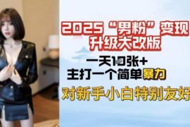 2025男粉变现全新升级玩法详解 小白可上手附全套实操教学课程