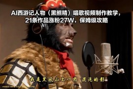 AI西游记黑熊精唱歌视频制作教学 零基础涨粉保姆级实操攻略