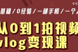 零基础Vlog拍摄变现系统课 单人手机操作每天5分钟月入过万