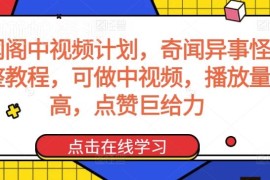 奇闻阁奇闻异事类中视频教程 内容创作运营全流程实操指南