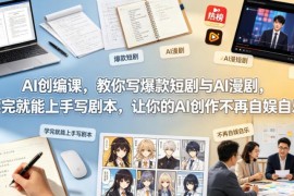 AI短剧与漫剧创编课程 零基础学爆款剧本创作变现实用技巧