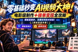 零基础AI视频制作到接单变现全攻略 附实战模板无需技术经验
