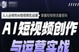 2025AI短视频创作与运营实战课 掌握流量密码运营实操方法