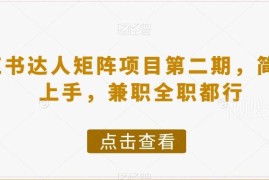 小红书达人矩阵项目第二期详解 兼职全职均可低门槛上手变现