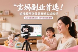 母婴赛道短视频带货实战教学 0基础宝妈碎片时间轻松增收
