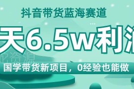抖音国学带货蓝海赛道实操攻略 0经验可上手收益空间大