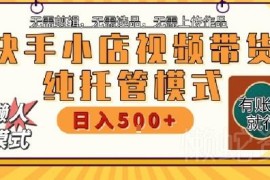 快手小店托管代运营项目解析 零操作低门槛副业增收攻略