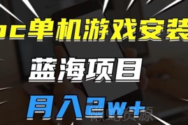 PC单机游戏安装包蓝海副业项目实操 小白易上手可月入两万
