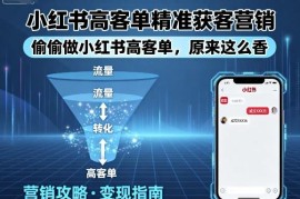 小红书高客单精准获客运营攻略 从起号到流量承接全流程