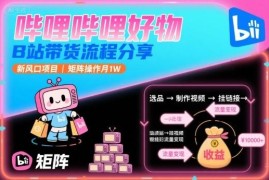 2025B站好物带货操作流程分享 低门槛矩阵玩法实操指南