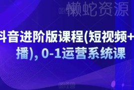 抖音0-1运营系统进阶课程 短视频直播全流程实操教学