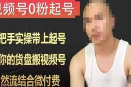 天诺老吴视频号0粉起号实操课程 自然流搭配微付费带货玩法教学