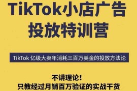 TikTok小店广告投放6天特训营 月销百万实战方法破解投不动难题