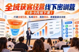8-9月全域获客经营线下密训营 覆盖引流留存转化复盘全流程