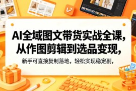 AI全域图文带货实战全课 零基础可复制落地实现副业稳定增收