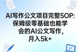 AI公文写作完整SOP保姆级教程 零基础可学副业月入5k+