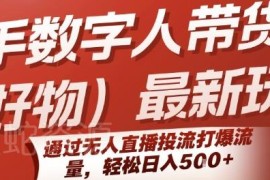 快手数字人好物带货最新玩法 无人直播投流变现操作教程