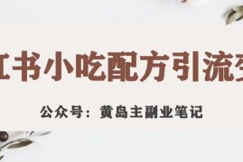 黄岛主小红书小吃配方引流变现项目 988元付费课视频拆解分享