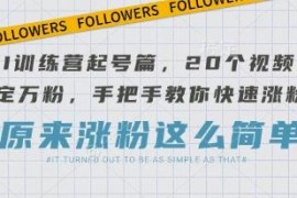 2025AI训练营抖音起号教程 20个视频手把手教你快速涨万粉