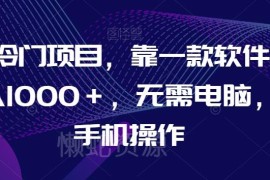 无需电脑手机可操作的AI冷门变现项目 普通人实操可日入千元