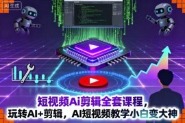 短视频AI剪辑全套实操课程 剪映入门到AI进阶新手快速上手