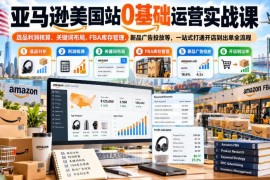 亚马逊美国站0基础运营实战课 覆盖选品到投放开店出单全流程