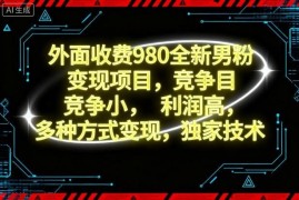 低竞争高利润男粉蓝海变现项目 多模式引流转化实操教程