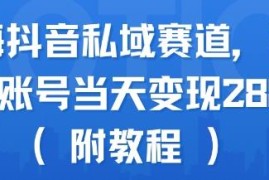蓝海抖音私域赛道实操教程 新手单账号可实现当日变现288+