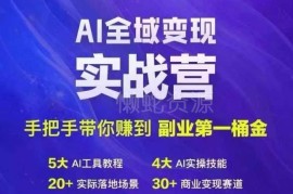 AI全域变现实战营系统课程 零基础学AI做副业赚第一桶金