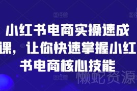 2024小红书电商实操速成课 零基础掌握开店到爆单核心技能