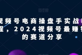 2024视频号电商实战教程 热门赚钱赛道及运营玩法全解析